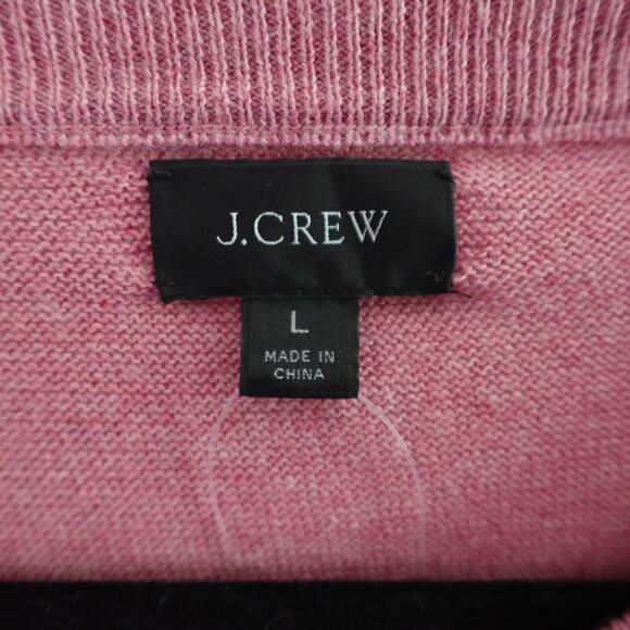 NWT J Crew Men's Cotton Crewneck Sweater in Garter Stitch Size L Pink Casual - Picture 2 of 10